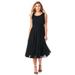 Plus Size Women's Georgette Fit-And-Flare Dress by Roaman's in Black (Size 24 W)