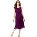 Plus Size Women's Georgette Fit-And-Flare Dress by Roaman's in Dark Berry (Size 34 W)