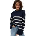 Plus Size Women's Striped Wide Sleeve Pullover by ellos in Navy White Stripe (Size 18/20)