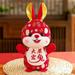 Cute Soft Toy Chinese Style Home Decoration Animal Dolls Chinese New Year Rabbit Mascot Doll Year of the Rabbit New Year Rabbit Year Mascot Rabbit Plush Toy Bunny Plush Doll Mascot Rabbit Doll 24CM C