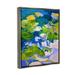 Red Barrel Studio® Bold Pond Botanicals Lotus Flowers by Dorothy Fagan - Floater Frame Painting on Canvas in Blue/Green/Yellow | Wayfair