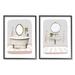 Ophelia & Co. Bathroom Interior Bubble Bath by House Fenway - 2 Piece Graphic Art Set on Wood Metal in Brown/Gray | 20 H x 32 W x 1.5 D in | Wayfair