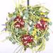 Primrue 26" Spring Front Door Hydrangea Wreath Silk/Wood/Twig in Red/Green | 26 H x 26 W x 6 D in | Wayfair 270DE1A13C5D4E5195702199269D8DEA