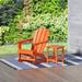 Beachcrest Home™ Shavon Adirondack Outdoor Rocking Plastic Chair w/ Side Table in Orange | 35 H x 29.5 W x 34.25 D in | Wayfair