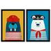 Wynwood Studio Animals Sailor Animal Set Ocean Pirates Coastal Blue & Canvas Wall Art Print For Bedroom Paper in Blue/Red | Wayfair