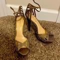 Jessica Simpson Shoes | Jessica Simpson Sylla Strappy Platform Sandal In Gold Fabric. Size 9 | Color: Gold | Size: 9