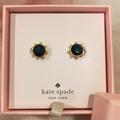 Kate Spade Jewelry | Kate Spade New York Saphire Blue Crystal Stud Pierced Earrings Brushed Gold Nwt | Color: Blue/Gold | Size: Os