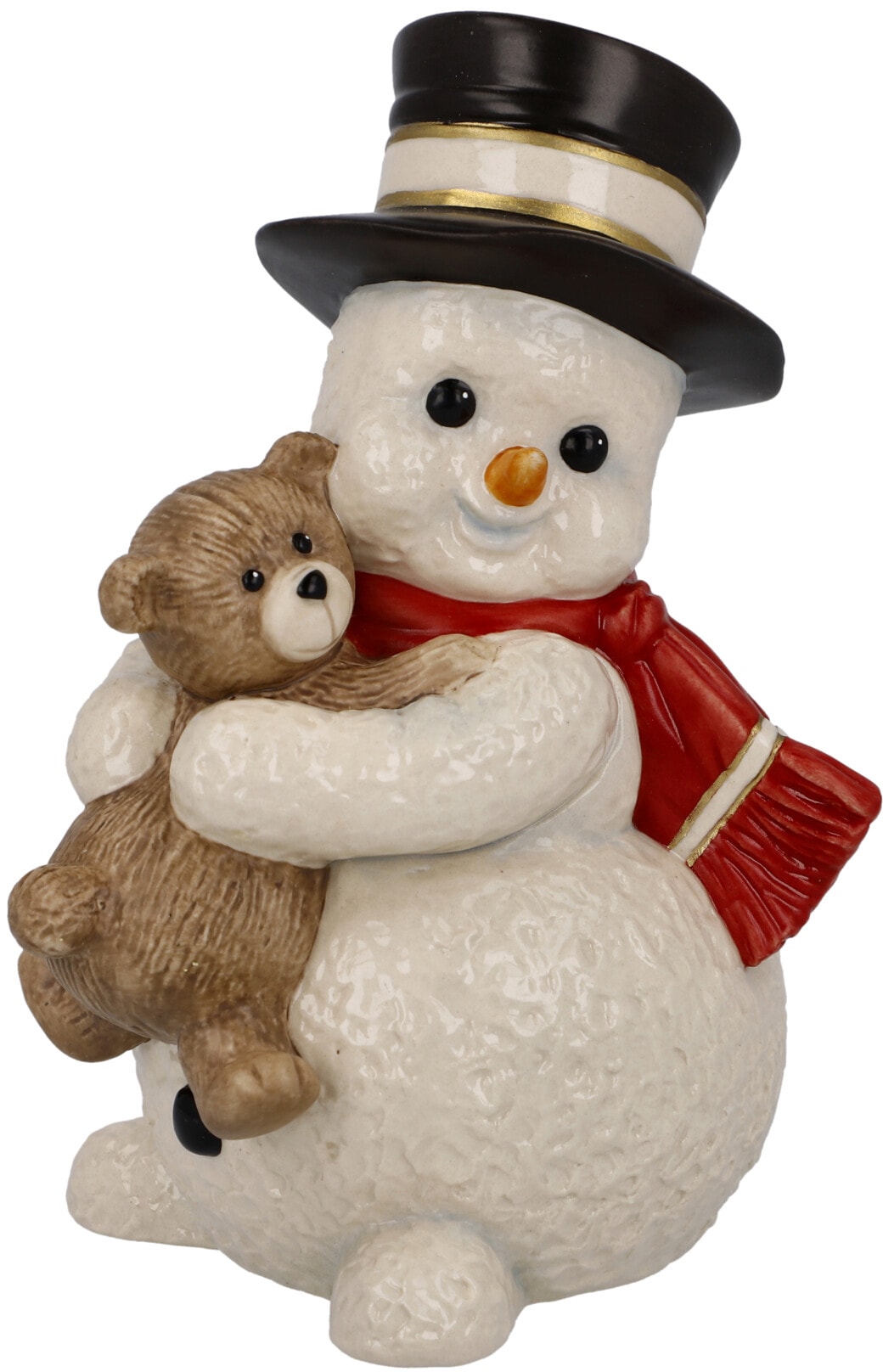 Schneemann GOEBEL "Weihnachtsdeko", bunt, B:8,5cm H:12cm, Steingut, Dekofiguren, Steingut, Figur - Mein Knuddelfreund Image