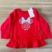 Disney Shirts & Tops | Disney Minnie Mouse Girls Toddler Sweater 24 Months Christmas Pullover | Color: Red | Size: 24mb