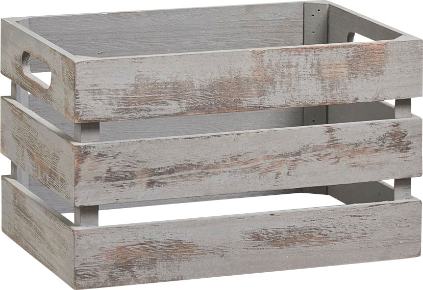 Holzkiste ZELLER PRESENT "Vintage", grau, B:31cm H:18,7cm T:21cm, Paulownie, Aufbewahrungsboxen, Tiefe: ca. 21 cm, Breite: ca. 31 cm Image