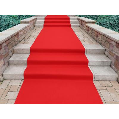 Läufer "PODIUM, Made in Belgium", rot, B:200cm H:2,6mm L:1300cm, Polypropylen (PP), PRIMAFLOR-IDEEN IN TEXTIL, Teppiche, Breite 200 cm, Nadelfilz, Uni-Farben, ideal für Veranstaltungen Image