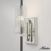 Hunter Gatz Brushed Nickel with Ribbed Glass 1 Light Sconce Wall Light Fixture