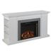 SEI Furniture Rylana Engineered Wood Bookcase Electric Fireplace in White/Gray