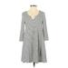 She + Sky Casual Dress: White Stripes Dresses - Women's Size Small