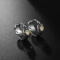 Boucles d'oreilles plume d'aigle en laiton plaqué argent pour hommes et femmes bijoux de