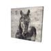 Abstract Horse w/ Typography - 08X08 Print On Canvas in Black Begin Edition International Inc | 8 H x 8 W x 1.5 D in | Wayfair 2080-0808-AN144