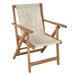 AmeriHome Fabric Patio Folding Chair Solid Wood/Fabric in Brown/Gray | 41 H x 28 W x 38 D in | Wayfair AWFDC