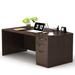 Wade Logan® Ashmin Vertical Filing 3 Drawer Executive Desk Wood in Brown | 29.52 H x 66.93 W x 29.52 D in | Wayfair