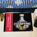 Black 30 x 19 x 0.25 in Kitchen Mat - FANMATS Chicago hawks_Chicago hawks Starter Mat Accent Rug - 19In. X 30In, 2015 NHL Stanley Cup Champions Plastic | Wayfair