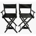 Red Barrel Studio® Solid Wood Camping Folding Chair Set of 2 Solid Wood in Black/Brown | 46.06 H x 20.9 W x 15.8 D in | Wayfair