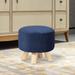 Adeco Modern Round Ottoman Home Footrest Stool/ Linen Fabric Seat Pouf