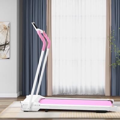 FYC Folding Portable Treadmill, No Installation Required, White and Pink
