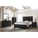 Red Barrel Studio® Exylian Black Panel Bedroom Set Special 5 Bed Dresser Mirror Nightstand Chest Wood in Black/Brown | Wayfair