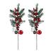 2Pcs Christmas Pine Tree Branches Lifelike Christmas Decoration (Colorful)