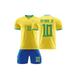 Brazil Neymar 10 Soccer Fan World Cup Jersey for National Team Jersey Shorts