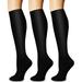 1/2/3 Pairs Knee High Graduated Compression Socks for Men & Women Best For Running Athletic Medical and Travel(1 Pairs Black S/M)