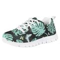 Pzuqiu Kids Tennis Shoes Monstera Leaves Pattern Comfortable Casual Child Sneakers Lace Up Sports Shoes Lightweight Size 11.5