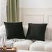 UlikTree Velvet Throw Pillow Covers 2 Pack - Soft Cushion Cover for Sofa Couch Decorative Square Pillowcase Solid Modern Style Accent Pillows Covers with Zipper 18x18 Inches Black