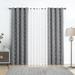 Pinewave Living Room Grey Curtains 84 inch Length 4 Panels Sets Luxury Mixed Design Moroccan Patterned Room Darkening Curtain and Sheer Privacy Window Drapes 52W x84L Grommet Topï¼Œ4 Panels