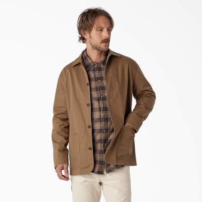 Dickies Men's 1922 Herringbone Jacket - Rinsed Timber Brown Size S (HC641)