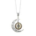 Kayannuo Christmas Clearance Steampunk Compass Pendant Necklace Vintage Compass Moon Glass Art Jewelry