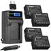 Kastar 4-Pack DMW-BLC12 Battery and LCD AC Charger Compatible with Panasonic DMW-BLC12E DMW-BLC12GK DMW-BLC12PP Battery Panasonic DE-A79 DE-A79B Charger Panasonic Lumix DMC-GH2 GX8 G81 G85 FZ2500