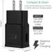 OEM EP-TA20JBEUGUS Inbox Replacement 15W Adaptive Fast Wall Charger for Nokia 2.1 Includes Fast Charging 3.3FT Micro USB Charging Cable and 3.5mm Earphone with Mic â€“ 3 Items Bundle - Black