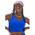 Plus Size Women's Cropped Racerback Tankini Top by Swimsuits For All in Royal (Size 4)
