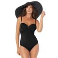 Plus Size Women's Twist Underwire Bandeau One Piece Swimsuit by Swimsuits For All in Black (Size 16)