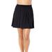 Plus Size Women's Lightweight Quick-Dry Pleated Swim Skort by Swimsuits For All in Black (Size 16)