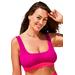 Plus Size Women's Longline Square Neck Bikini Top by Swimsuits For All in Fruit Punch Coral (Size 4)