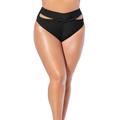 Plus Size Women's Loop Cut Out High Leg Bikini Brief by Swimsuits For All in Black (Size 18)