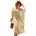 Plus Size Women's Long V-Neck Shimmer Caftan Tunic Cover Up by Swimsuits For All in Glisten Lurex (Size 18/20)