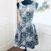 Zara Dresses | #A48-- Zara Navy And Blue Floral Dress Size Xs | Color: Blue/White | Size: Xs