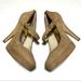 Michael Kors Shoes | Michael Kors Tan Maryjane Platform Suede Heels Gold Tone Hardware Size 9m | Color: Tan | Size: 9