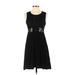 Ya Los Angeles Cocktail Dress - A-Line Crew Neck Sleeveless: Black Solid Dresses - Women's Size Small