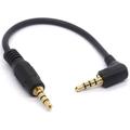 Short 3.5mm Audio Cable Gold Plated 90 Degree 3.5 Male to 3.5mm Male Stereo Jack Plug 4-Pole Connector for Car Aux for Samsung Smartphones MP3 Players Car Stereos