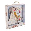 NICI 48679 Set MyFirstNICI Schmusetuch & Rasselring Schutz-Häschen in Geschenkverpackung 32x30x6,3cm beige, ohne Spruch