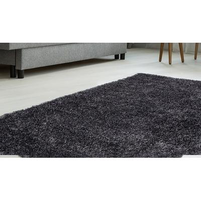 Hochflor-Teppich BRUNO BANANI "Alga", grau (anthrazit), B:240cm H:40mm L:330cm, Kunstfaser, Teppiche, Uni, Shaggy, Langflor, besonders weich und kuschelig, Wohnzimmer Image