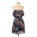 Forever 21 Casual Dress - Mini: Blue Floral Dresses - Women's Size Small